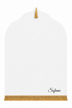 Tapis de prière blanc Dini ultra confortable personnalisé en noir
