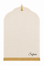 Tapis de prière crème Dini ultra confortable personnalisé en noir