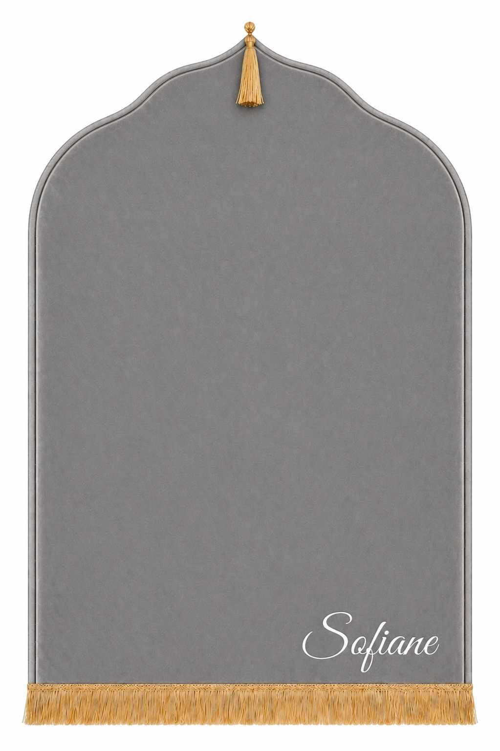 Tapis de prière gris Dini ultra confortable personnalisé en gris