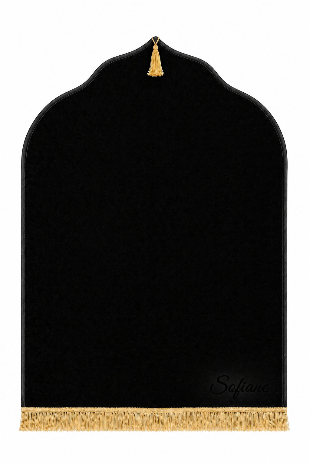 Tapis de prière noir Dini ultra confortable personnalisé en noir
