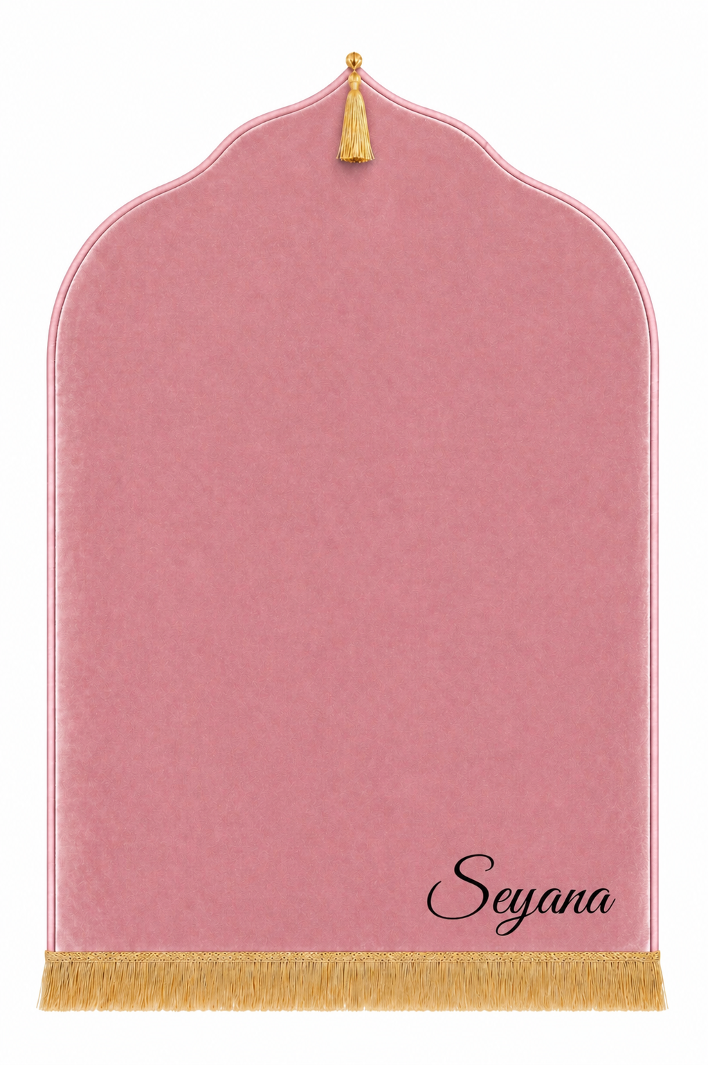 Tapis de prière rose Dini ultra confortable personnalisé en noir
