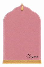 Tapis de prière rose Dini ultra confortable personnalisé en noir
