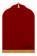 Tapis de prière rouge Dini ultra confortable personnalisé en noir