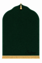 Tapis de prière vert Dini ultra confortable personnalisé en noir