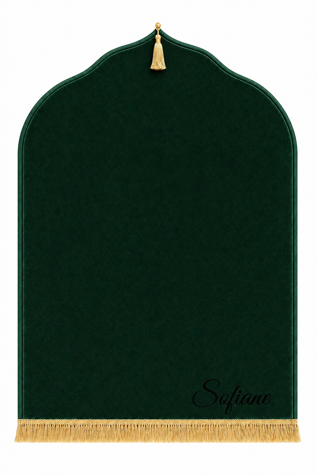Tapis de prière vert Dini ultra confortable personnalisé en noir