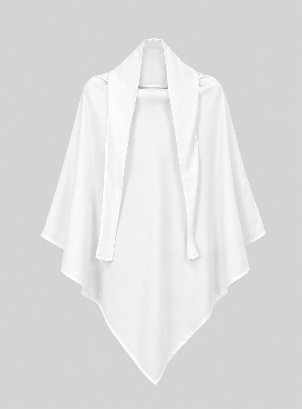 Zoom sur le khimar blanc en soie de medine