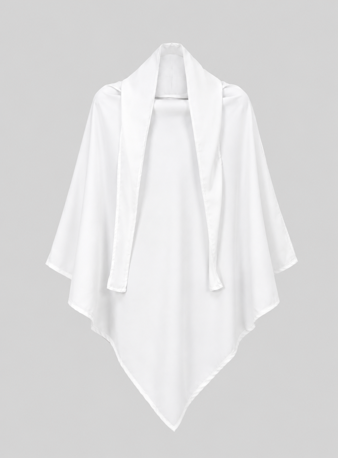 Zoom sur le khimar blanc en soie de medine