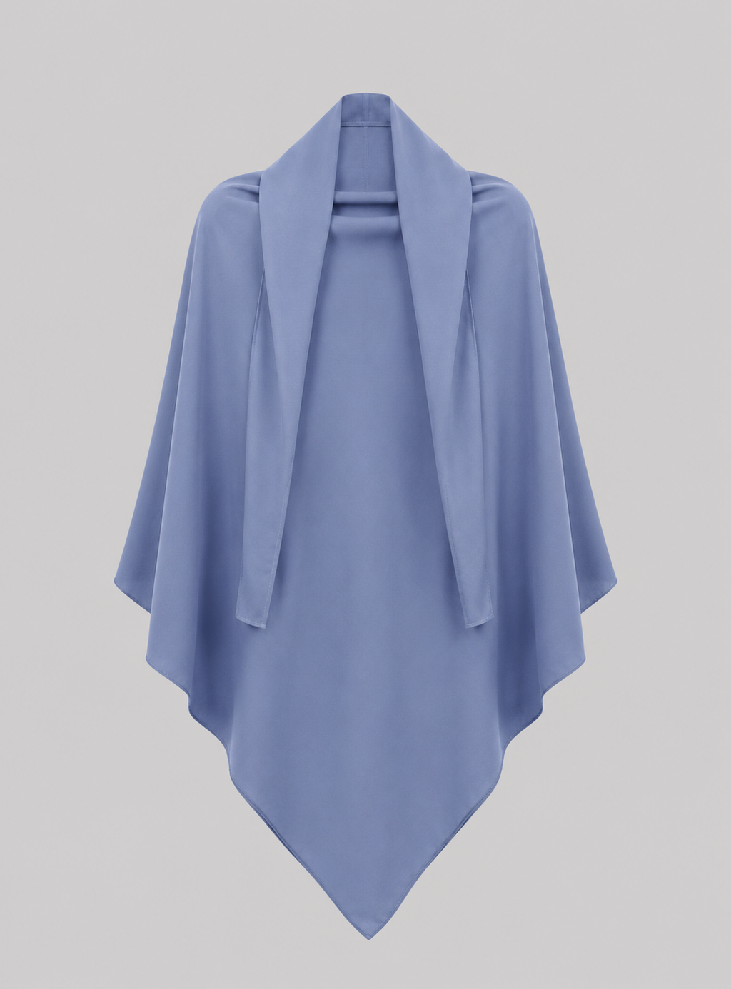 Zoom sur le khimar bleu en soie de medine