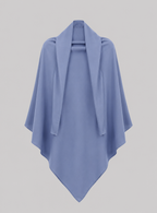 Zoom sur le khimar bleu en soie de medine