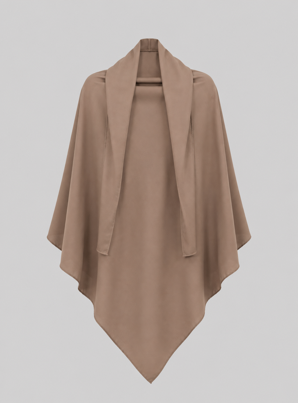 Zoom sur le khimar marron clair en soie de medine