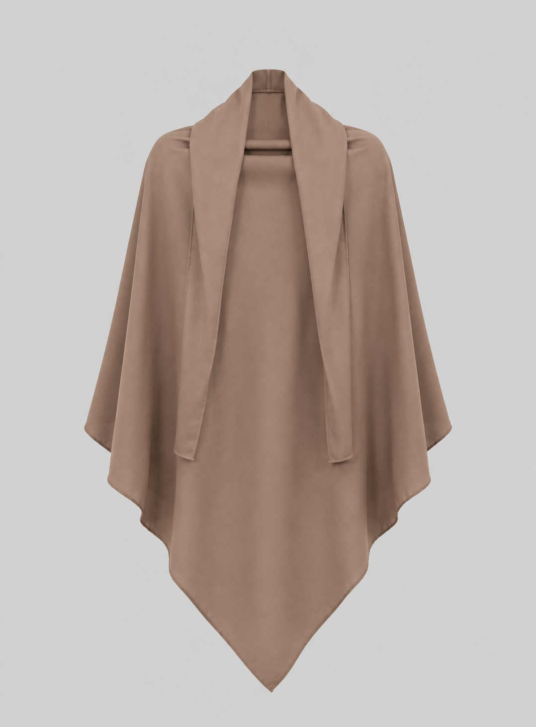 Zoom sur le khimar marron clair en soie de medine